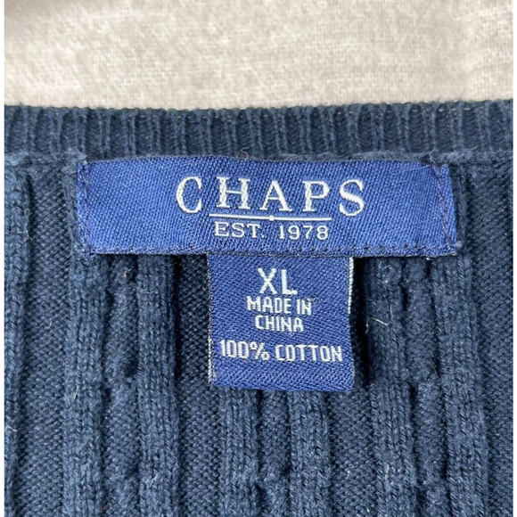 Chaps Womens Y2K Cable Knit Short Sleeve Sweater Size XL Henley Preppy Old Money - Picture 5 of 8